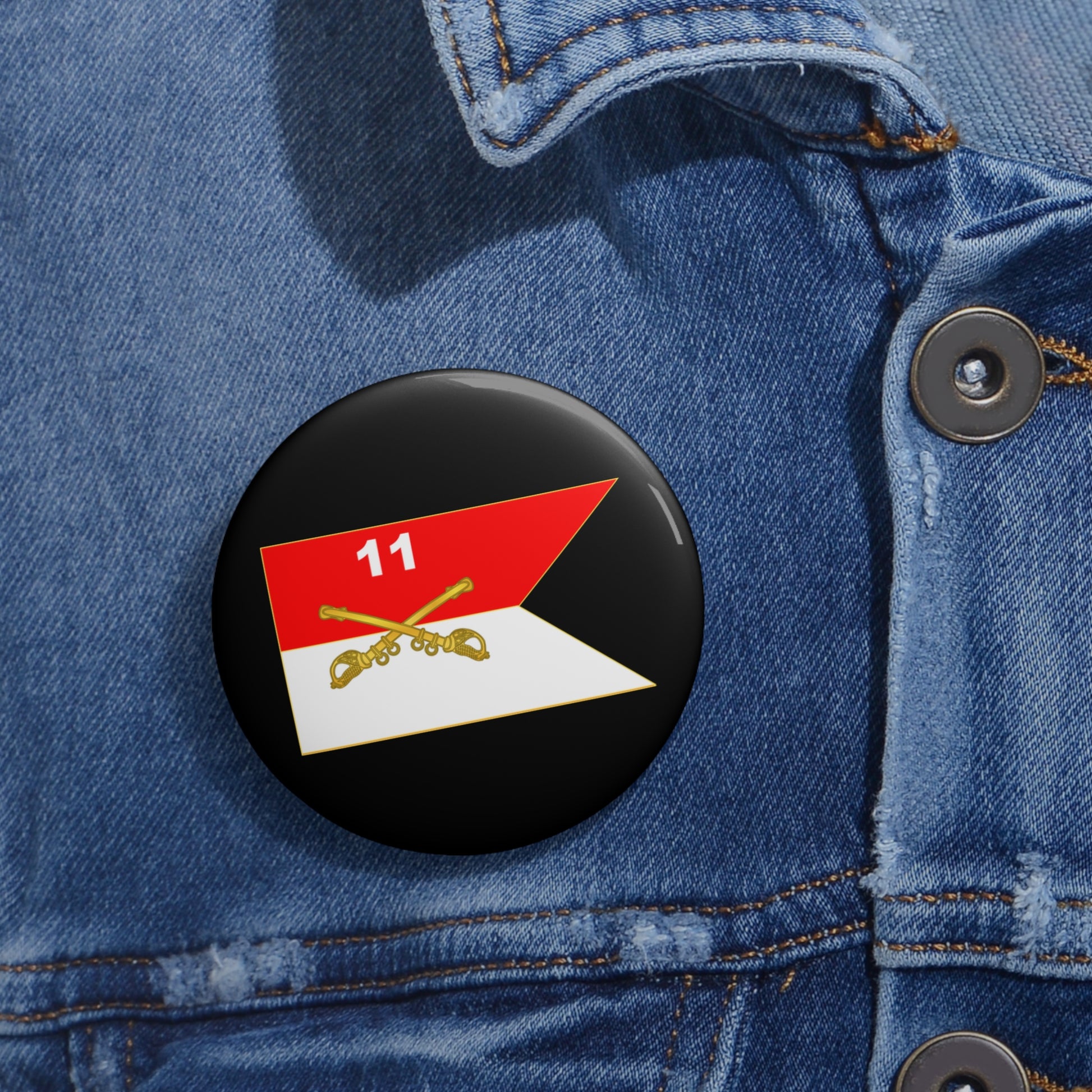 A kiss-Cut Stickers depicting the 11th Armored Cavalry Regiment Guidon
