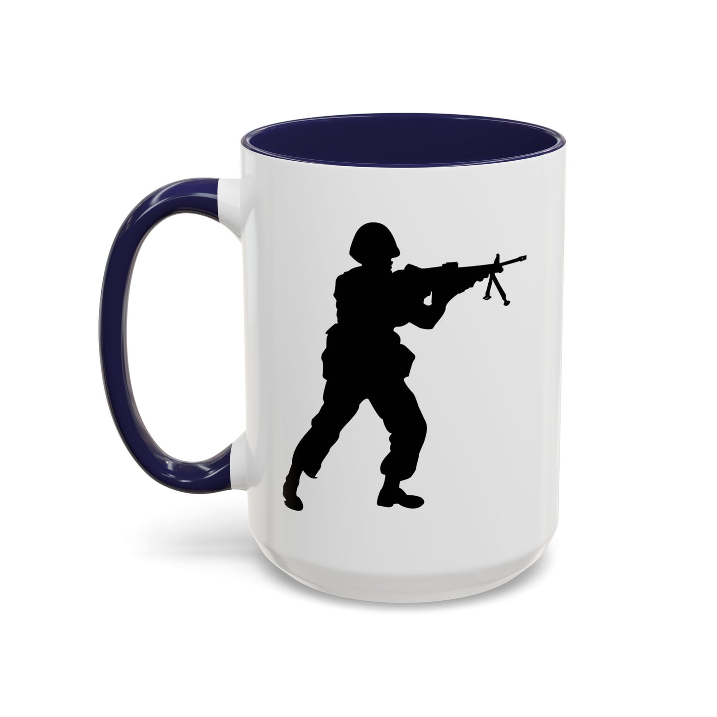 Accent Coffee Mug (11oz & 15oz) - Army - Soldier - MG Assault - Silhouette X 300
