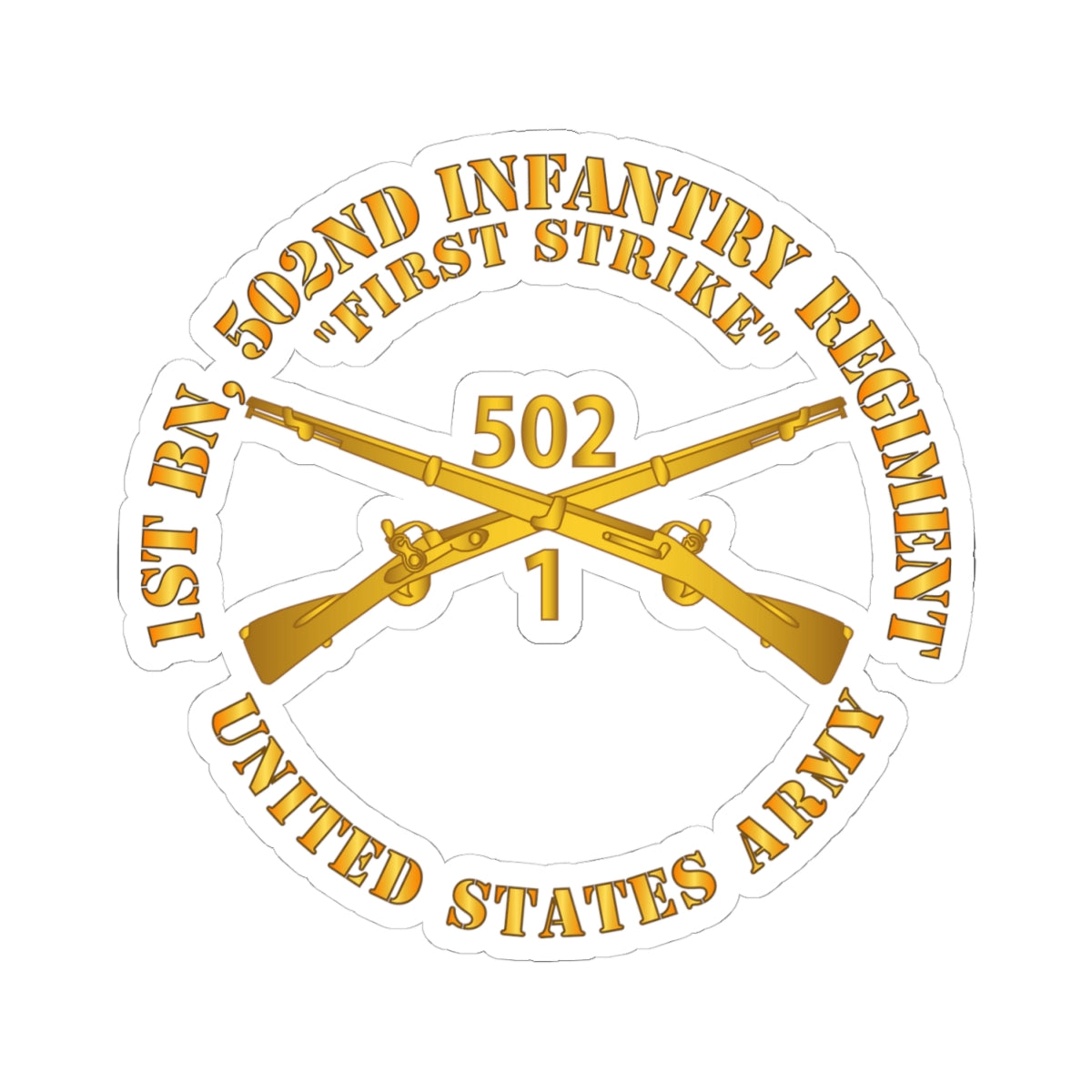 Kiss-Cut Stickers - 1st Bn 502nd Infantry Regt - First Strike - Infantry Br