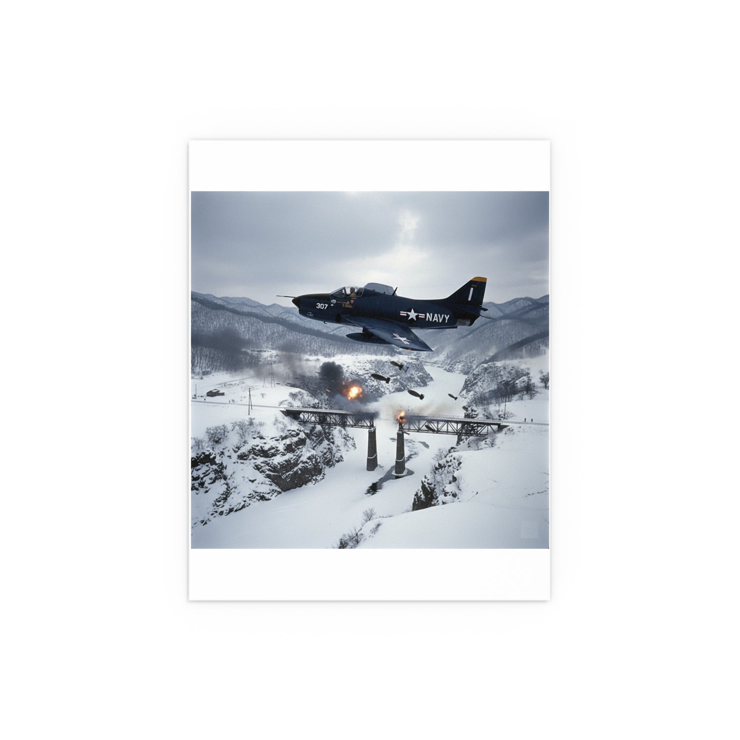 Indoor and Outdoor Silk Posters - Attack at Majon-ni and Samdong-ni during Korean War