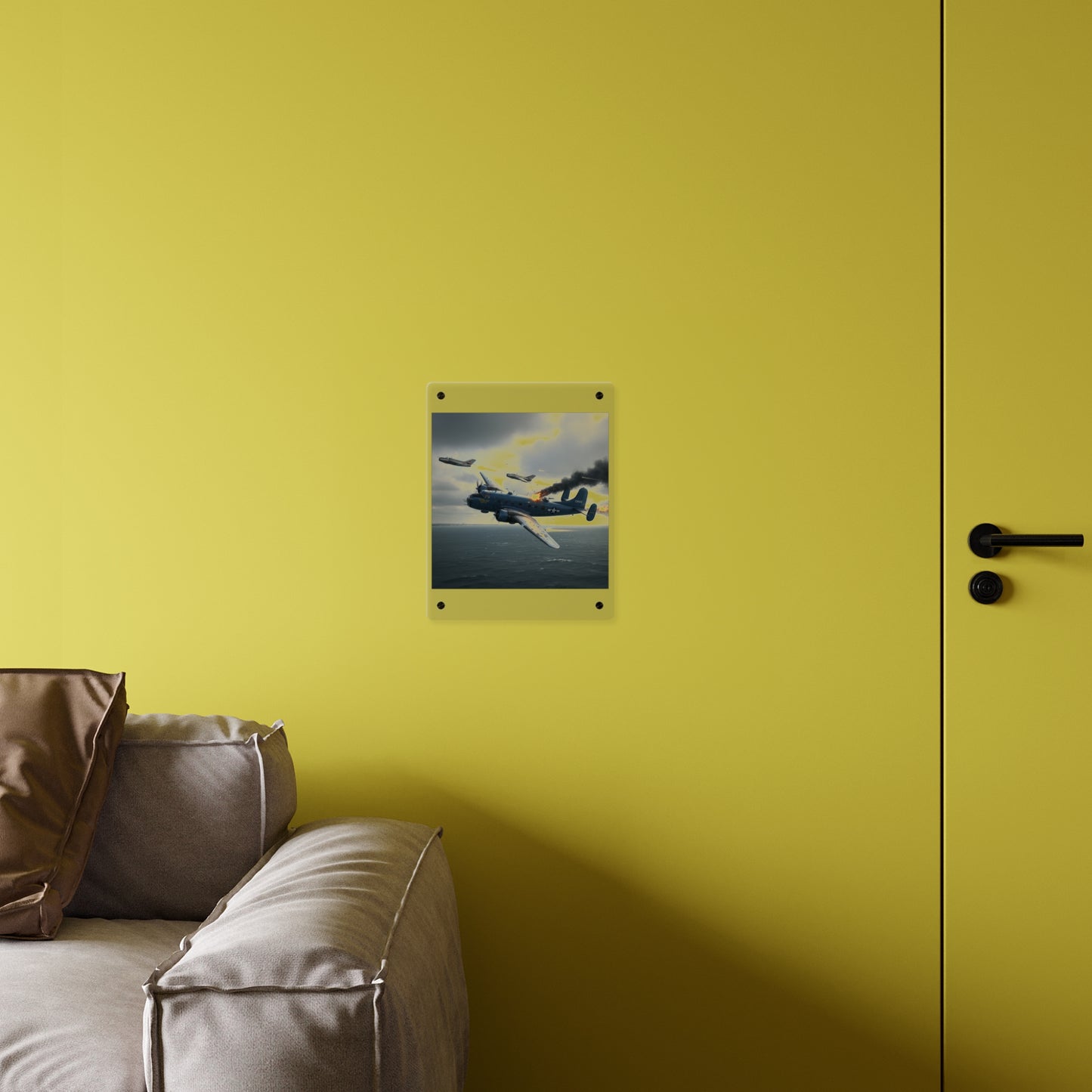 Acrylic Wall Art Panel - April 8, 1950, Baltic Sea - Latvia Soviet fighters shot down a U.S. Navy PB4Y-2 - Liberator - Cold War