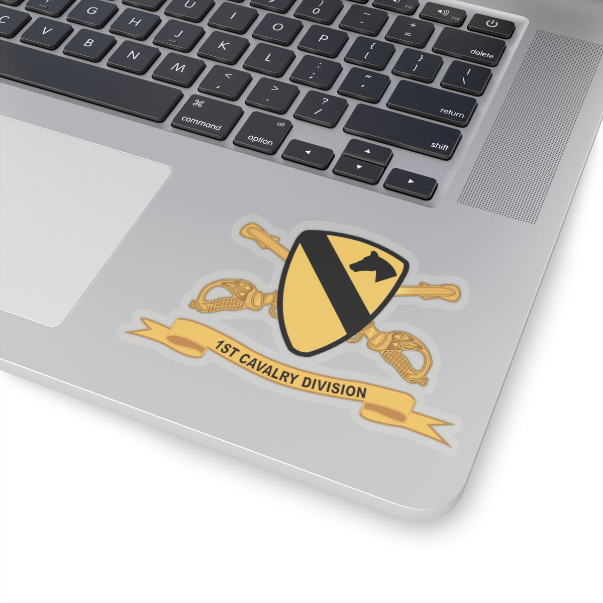 Kiss-Cut Stickers - 1st Cavalry Division - SSI wo White Border w Br - Ribbon