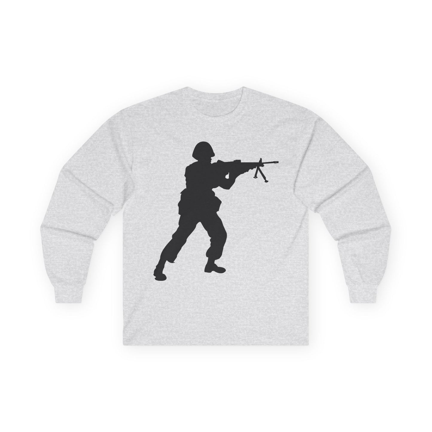 Unisex Ultra Cotton Long Sleeve Tee -Army - Soldier - MG Assault - Silhouette X 300