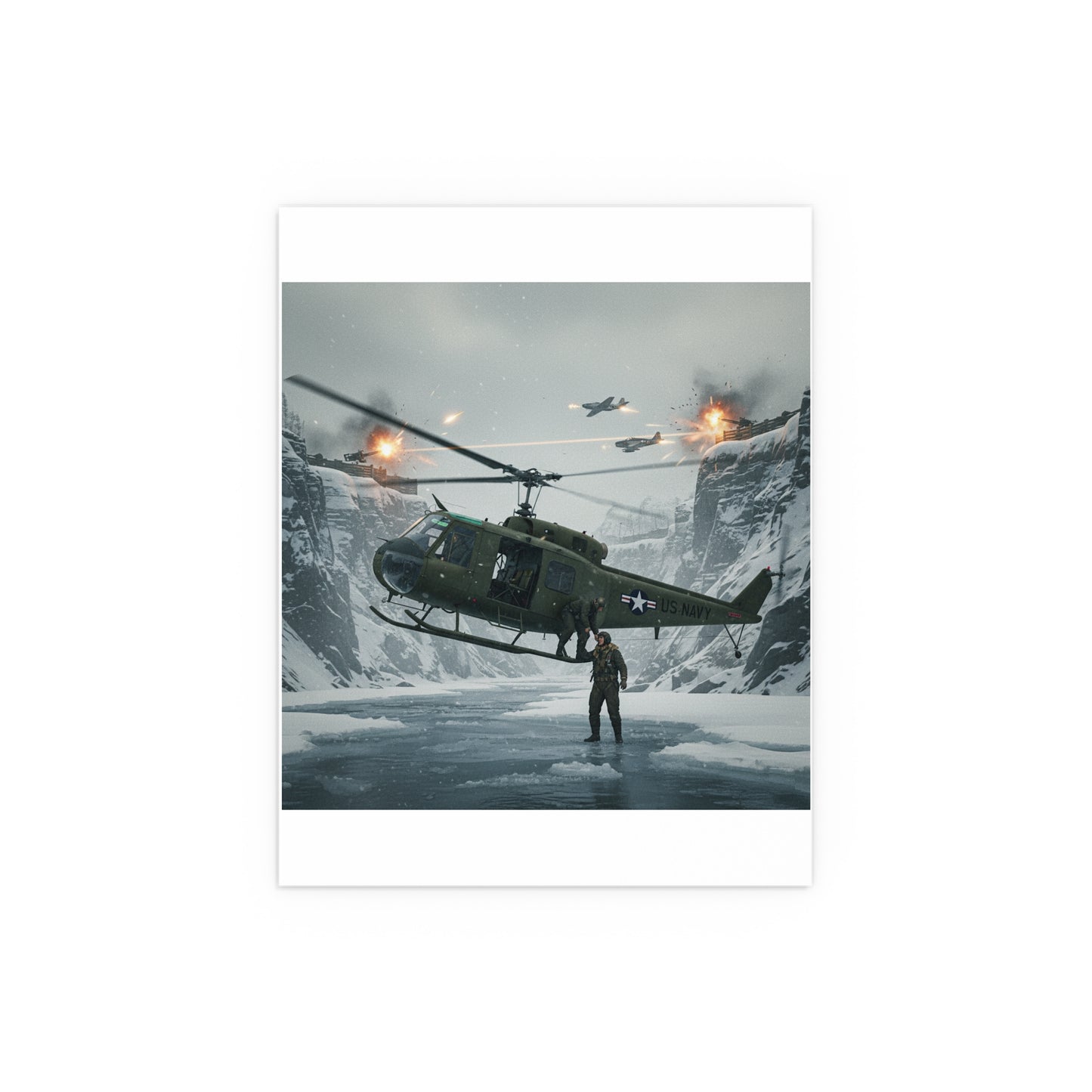 Indoor and Outdoor Silk Posters - Rescue Mission from Majon-ni and Samdong-ni attack - Korean War