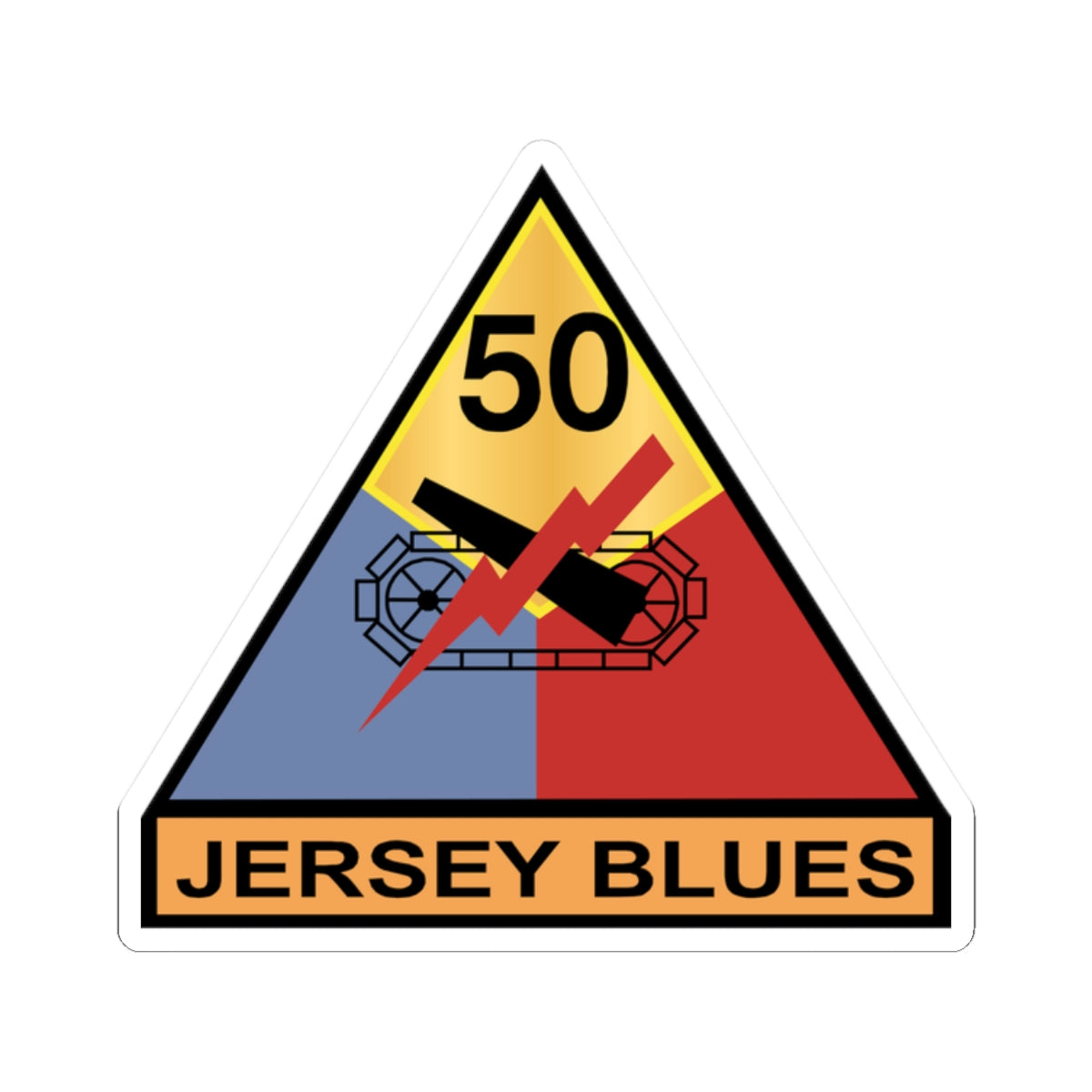 Kiss-Cut Stickers - 50th Armored Division - Jersey Blues wo Txt
