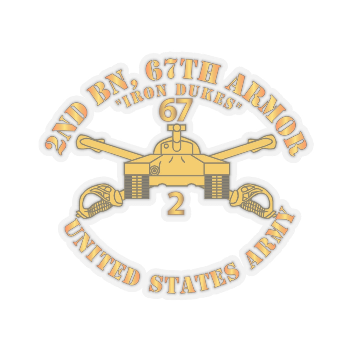 Kiss-Cut Stickers - 2nd Bn 67th Armor - Armor Branch