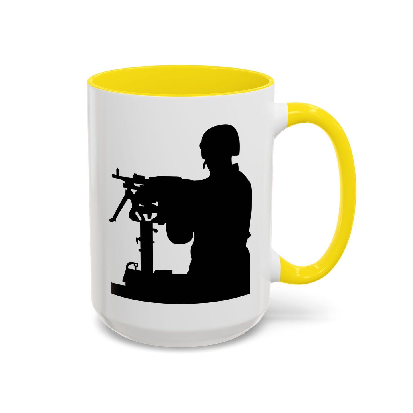 Accent Coffee Mug (11oz & 15oz) - Army - Soldier - MG Vehicle Mounted - Silhouette X 300
