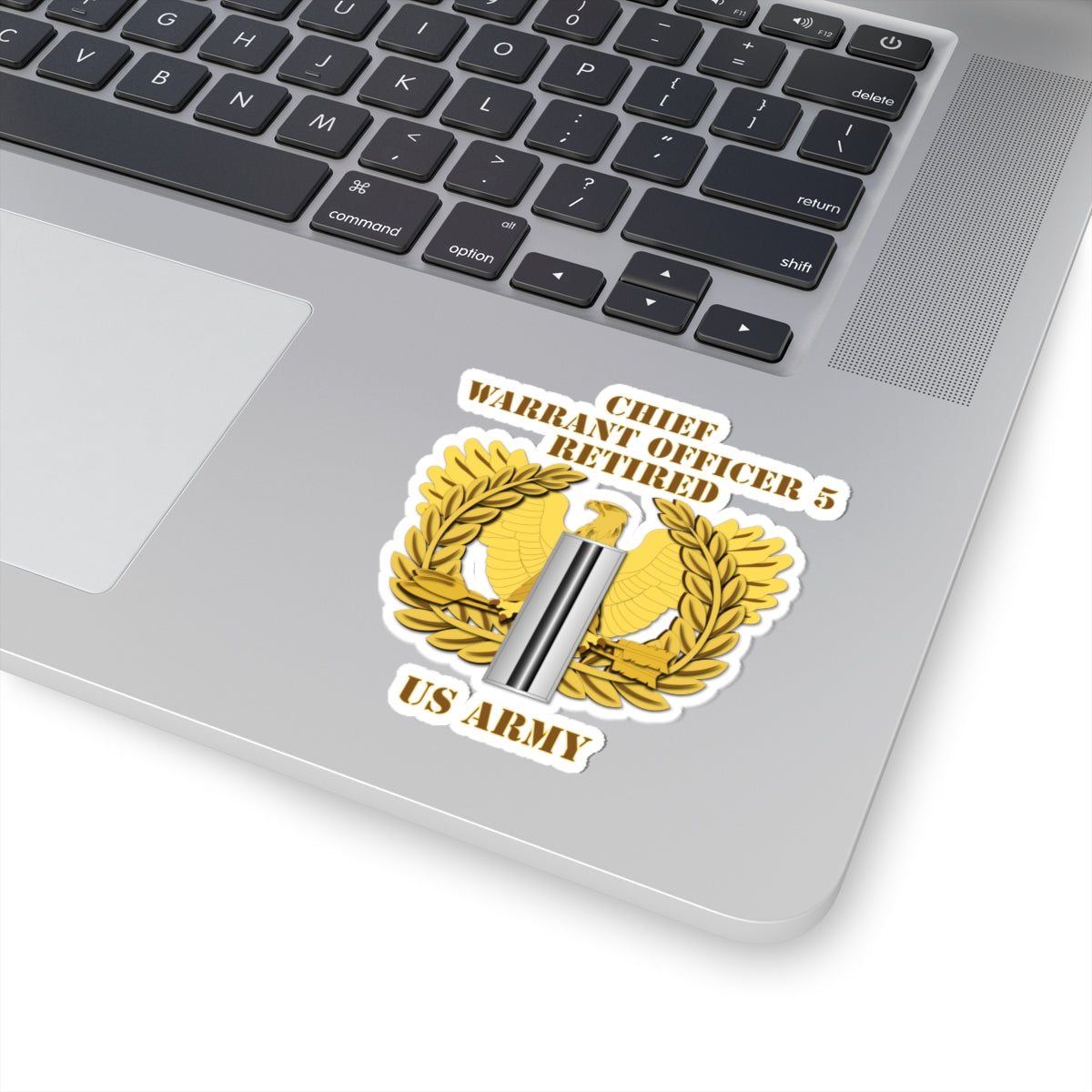 Kiss-Cut Stickers - Emblem - Warrant Officer 5 - CW5 w Eagle - Retired