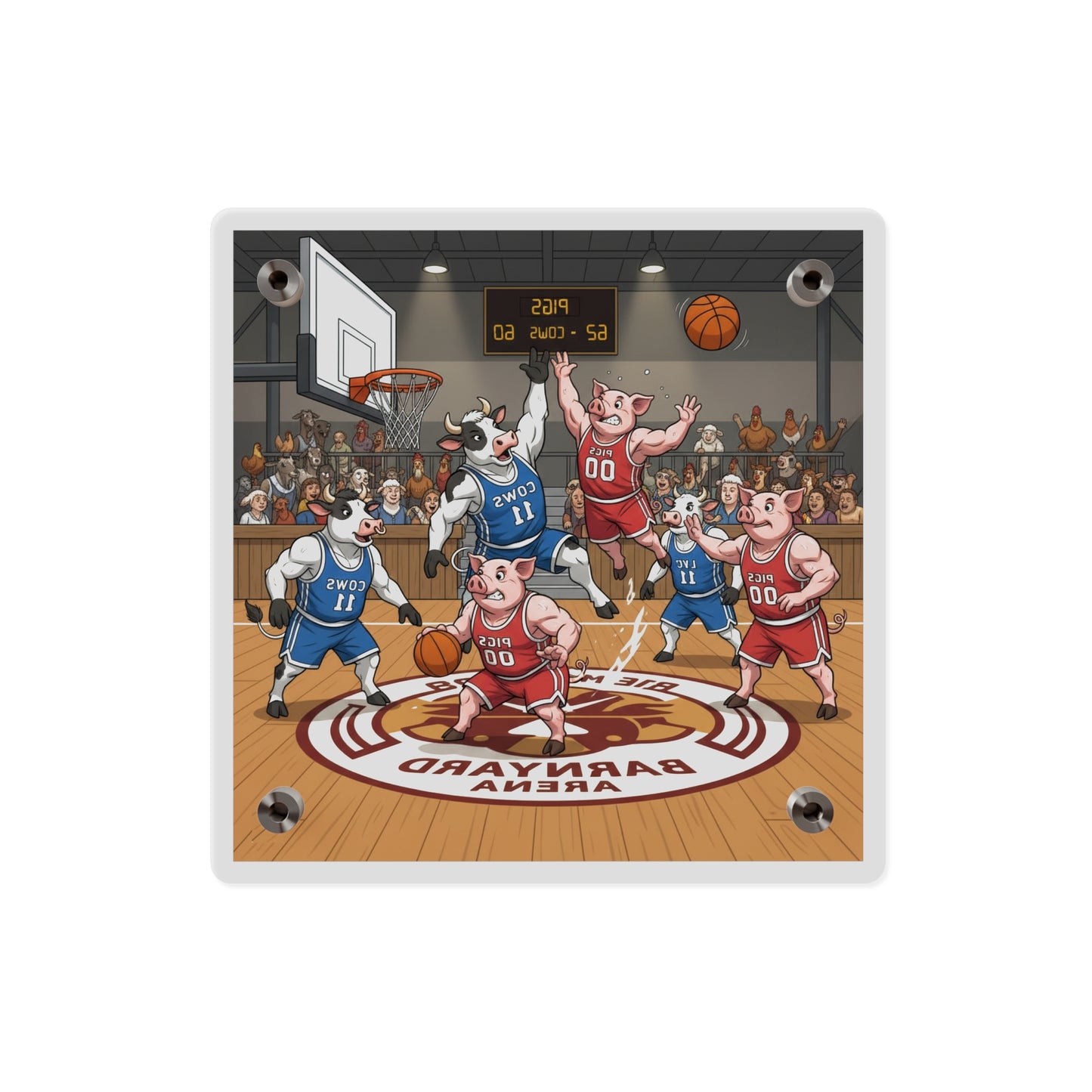 Acrylic Wall Art Panel - Pigs vs Cows