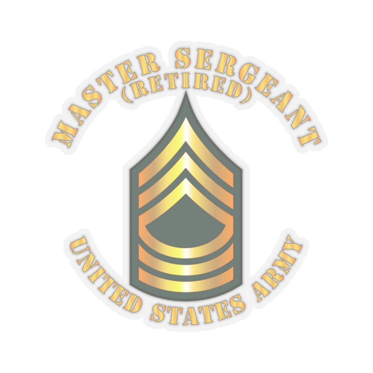 Kiss-Cut Stickers - Master Sergeant - MSG - Retired