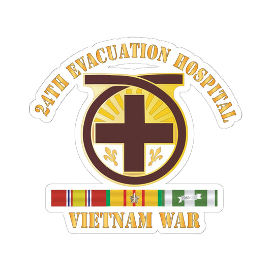 Kiss-Cut Stickers - 24th Evacuation Hospital - Vietnam War w V N SVC