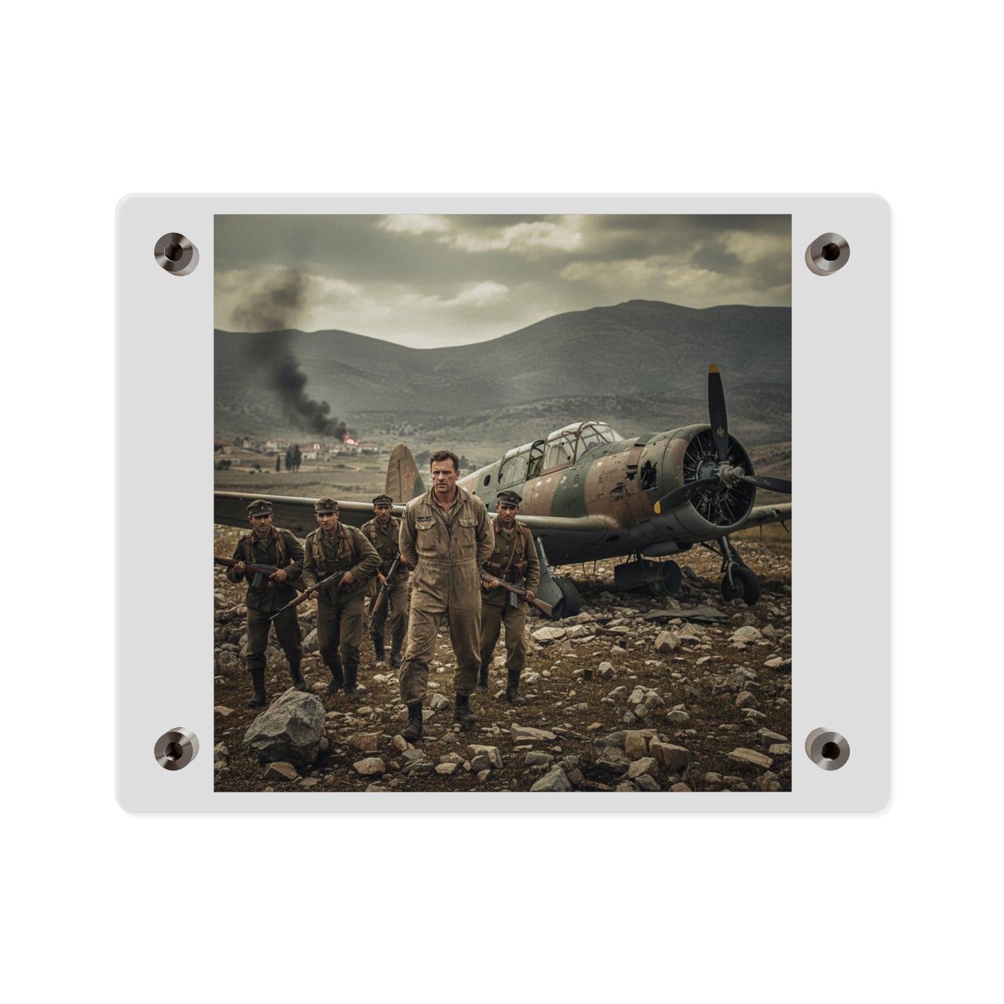Acrylic Wall Art Panel - U.S. Air Force officer - Captured, KIA, Communist Guerrillas - AT-6 Shotdown - Cold War