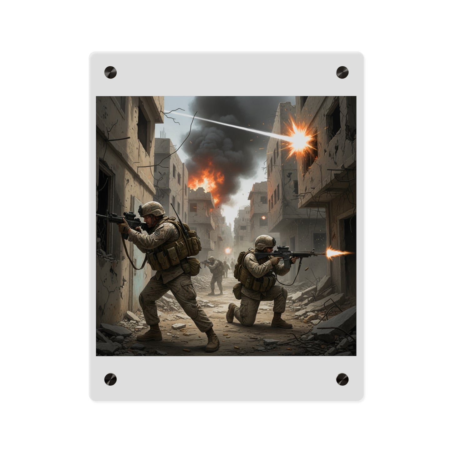 Acrylic Wall Art Panel - Marines in  the 2nd Battle of Fallujah
