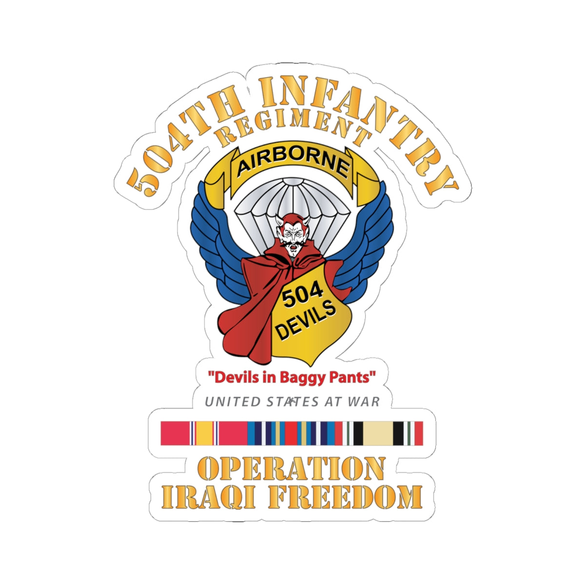 Kiss-Cut Stickers - 504th Infantry Regiment - Devils - OIF X 300