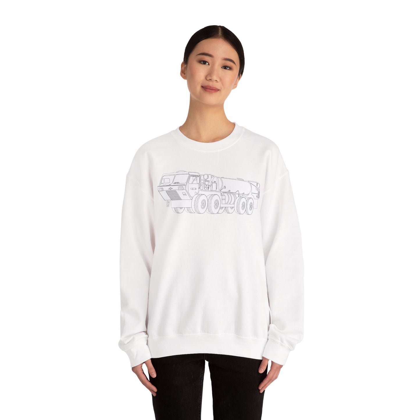 Crewneck Sweatshirt - Vehicle - Fuel Truck - Front Left Oblique X 300