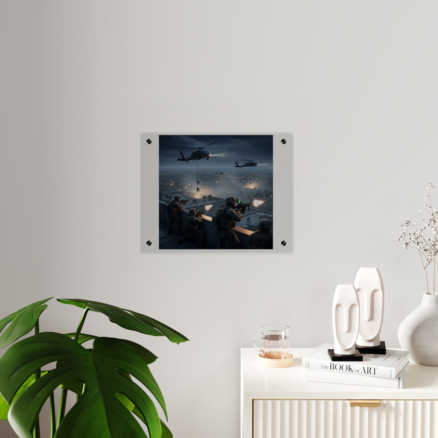 Acrylic Wall Art Panel - Night Air Assault by Army Rangers