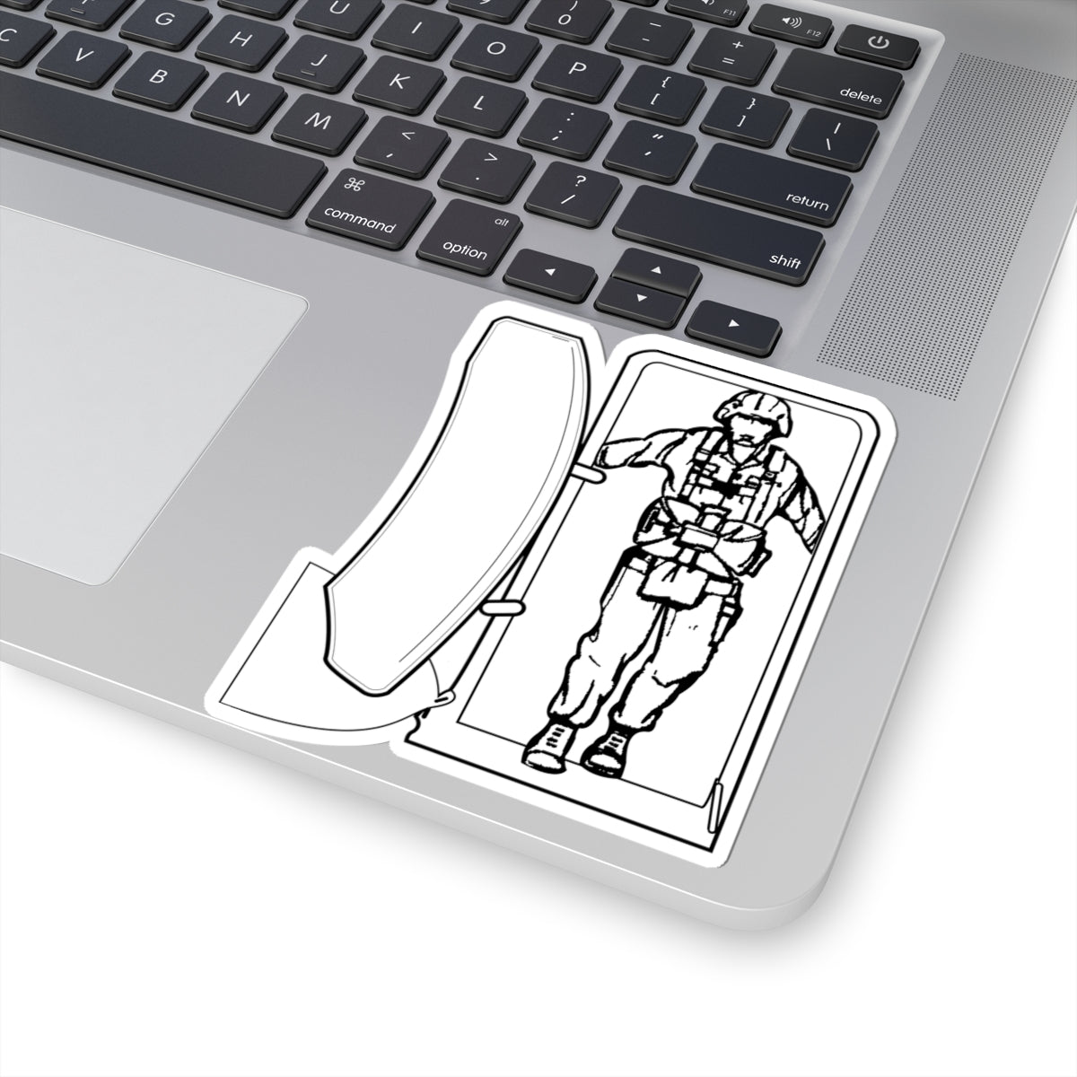 Kiss-Cut Stickers - Airborne - JM Door Check - BW X 300