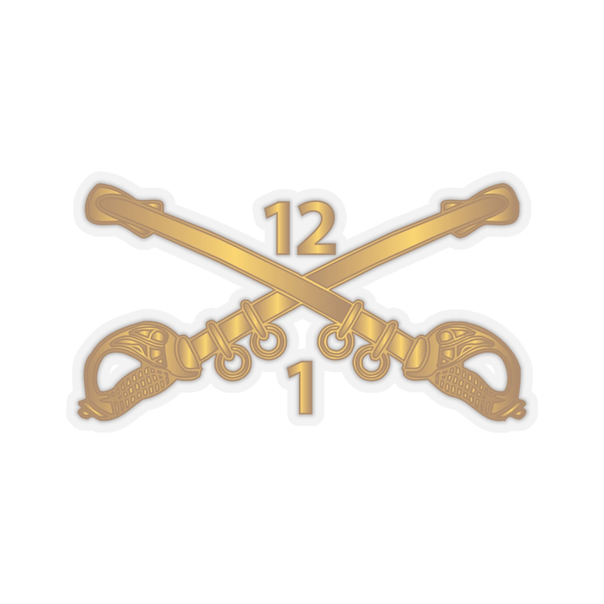 Kiss-Cut Stickers - 1st Battalion - 12th Cavalry Branch wo Txt