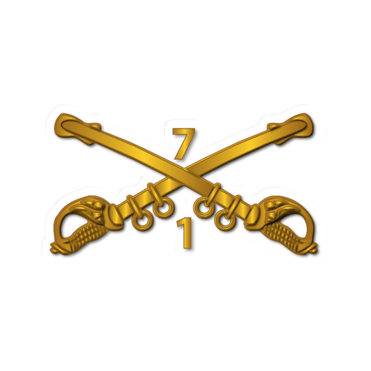 Kiss-Cut Stickers - 1st Bn 7th Cavalry Branch wo Txt