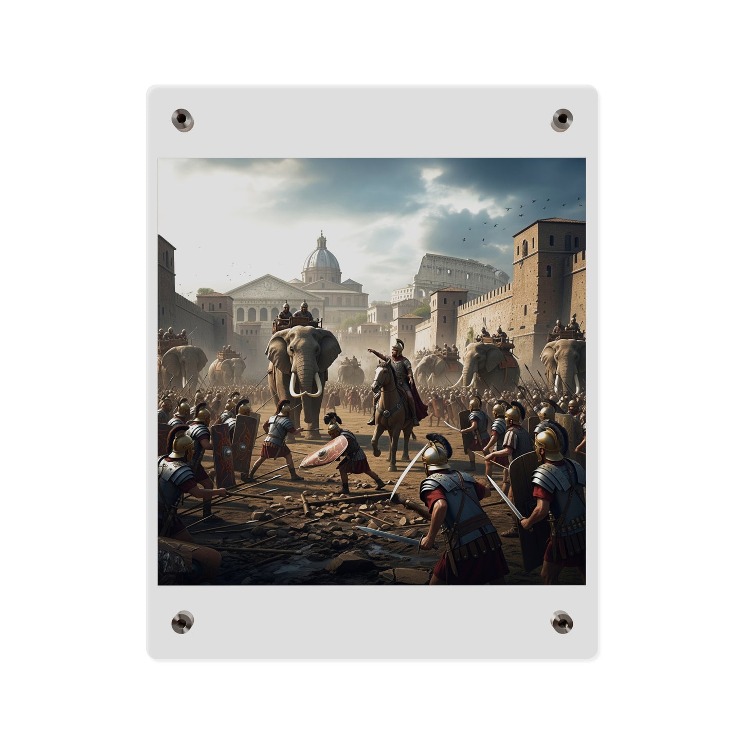 Acrylic Wall Art Panel - Hannibal Battling the Roman Legions as he Enters Rome