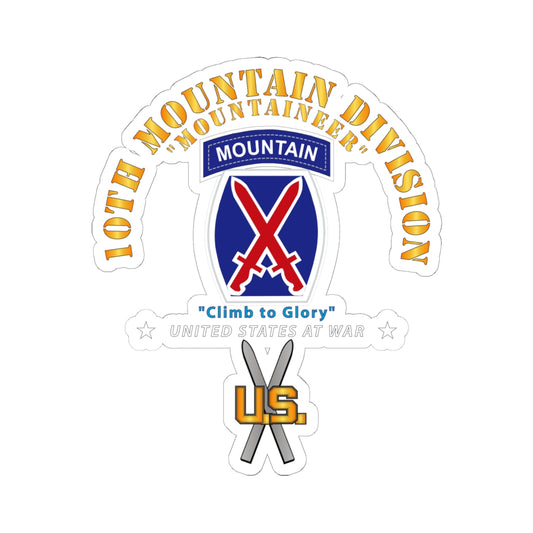 Kiss-Cut Stickers - 10th Mountain Division w SKI Branch