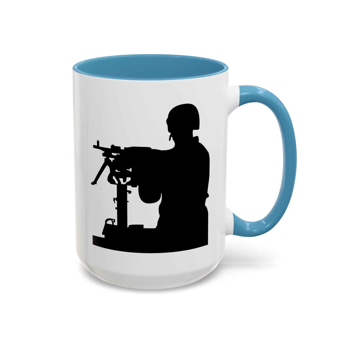 Accent Coffee Mug (11oz & 15oz) - Army - Soldier - MG Vehicle Mounted - Silhouette X 300