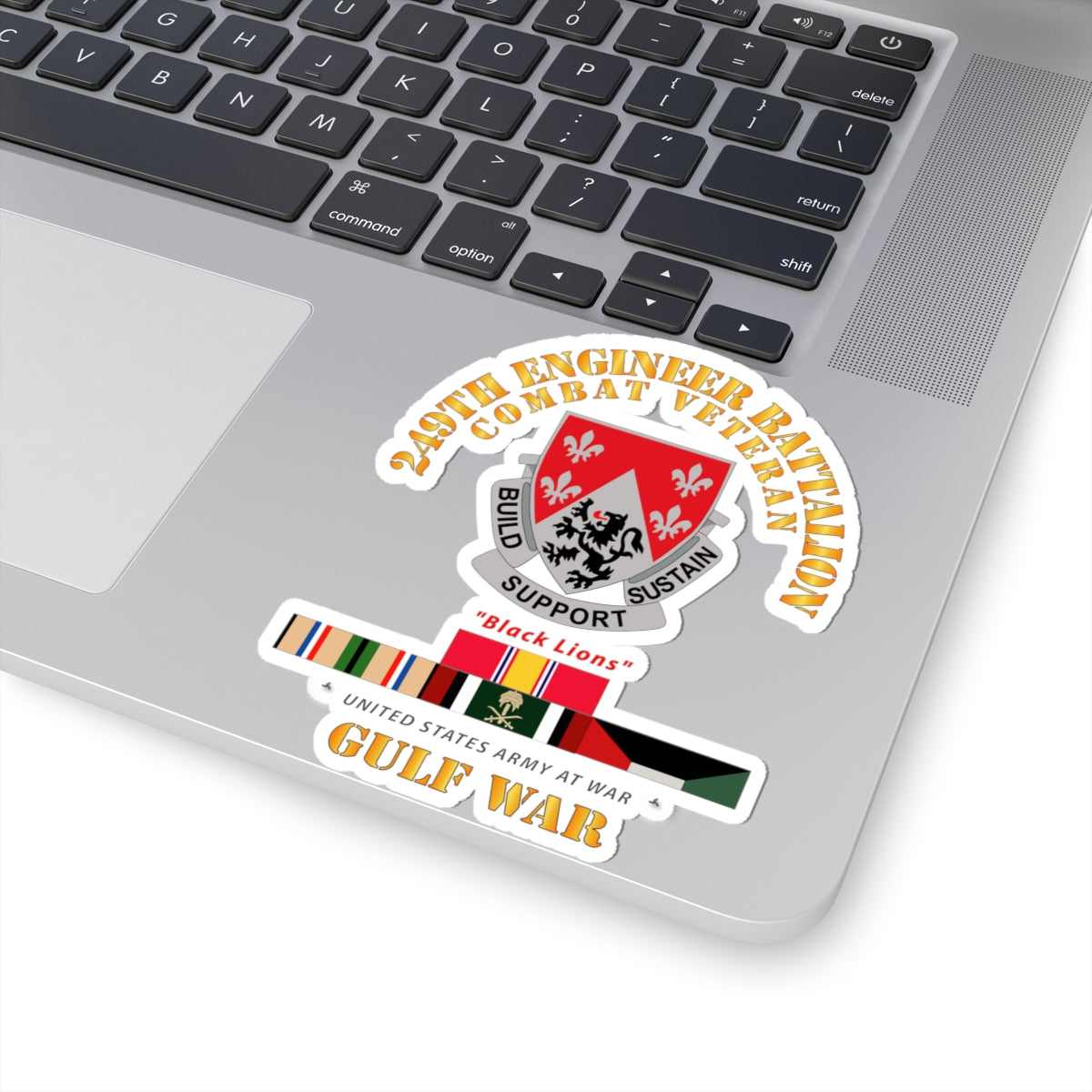 Kiss-Cut Stickers - 249th Engineer Battalion - Gulf War w SVC