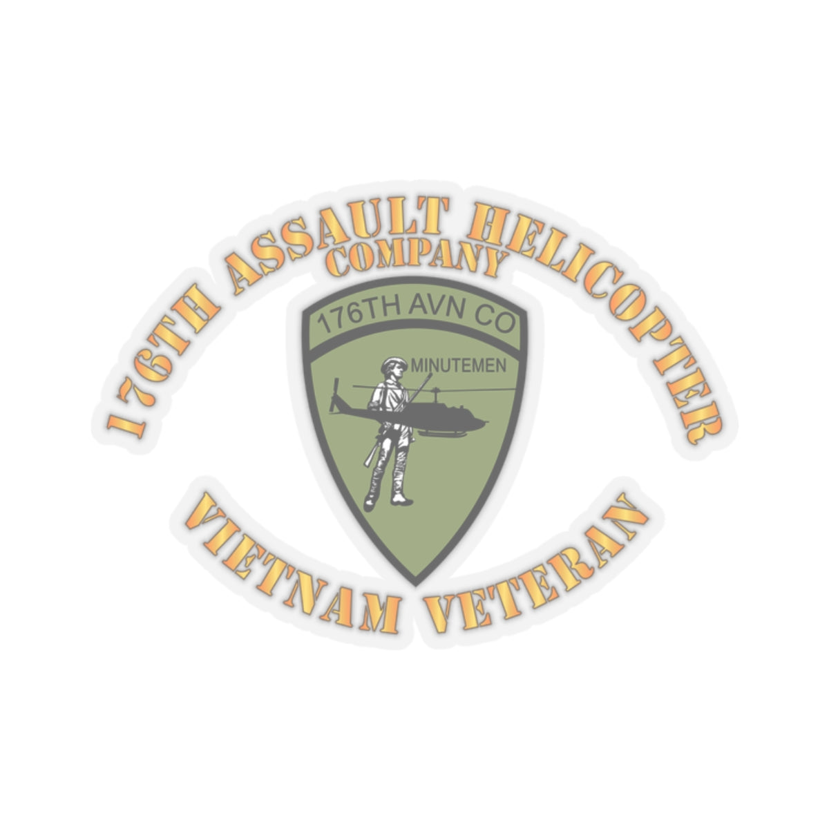 Kiss-Cut Stickers - 176th Assault Helicopter Co - Vietnam Ve