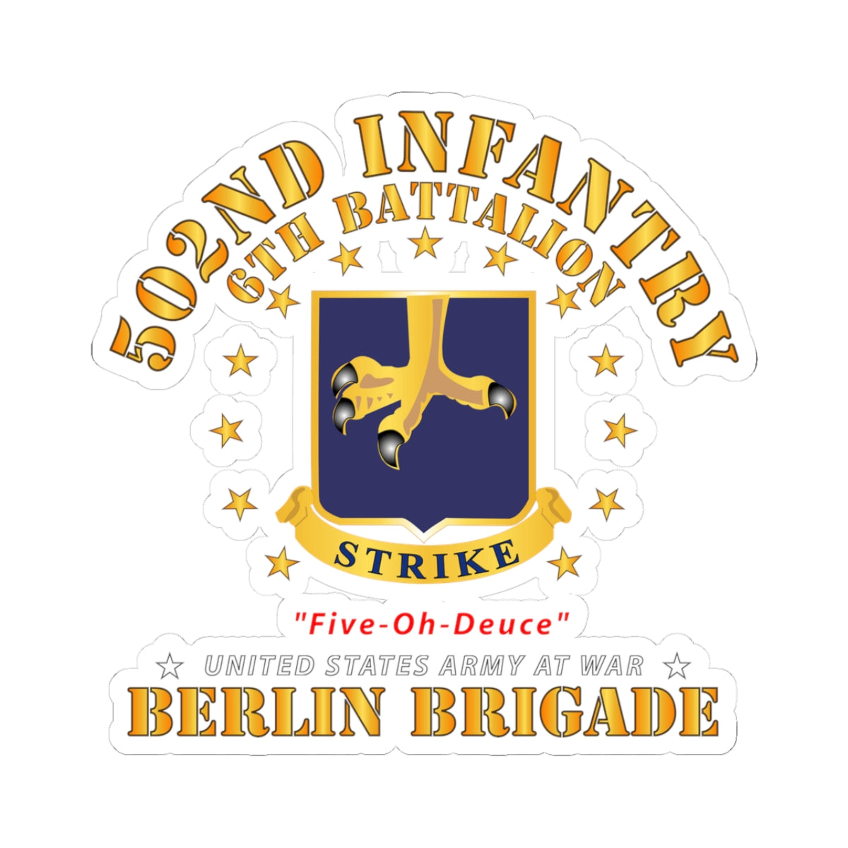Kiss-Cut Stickers - 6th Battalion 502nd Infantry - Berlin Brigade X 300