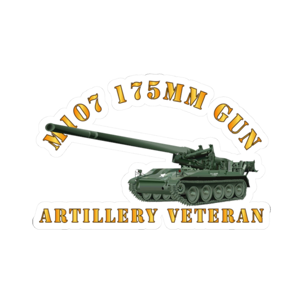 Kiss-Cut Stickers - M107 - 175mm Gun - Artillery Veteran