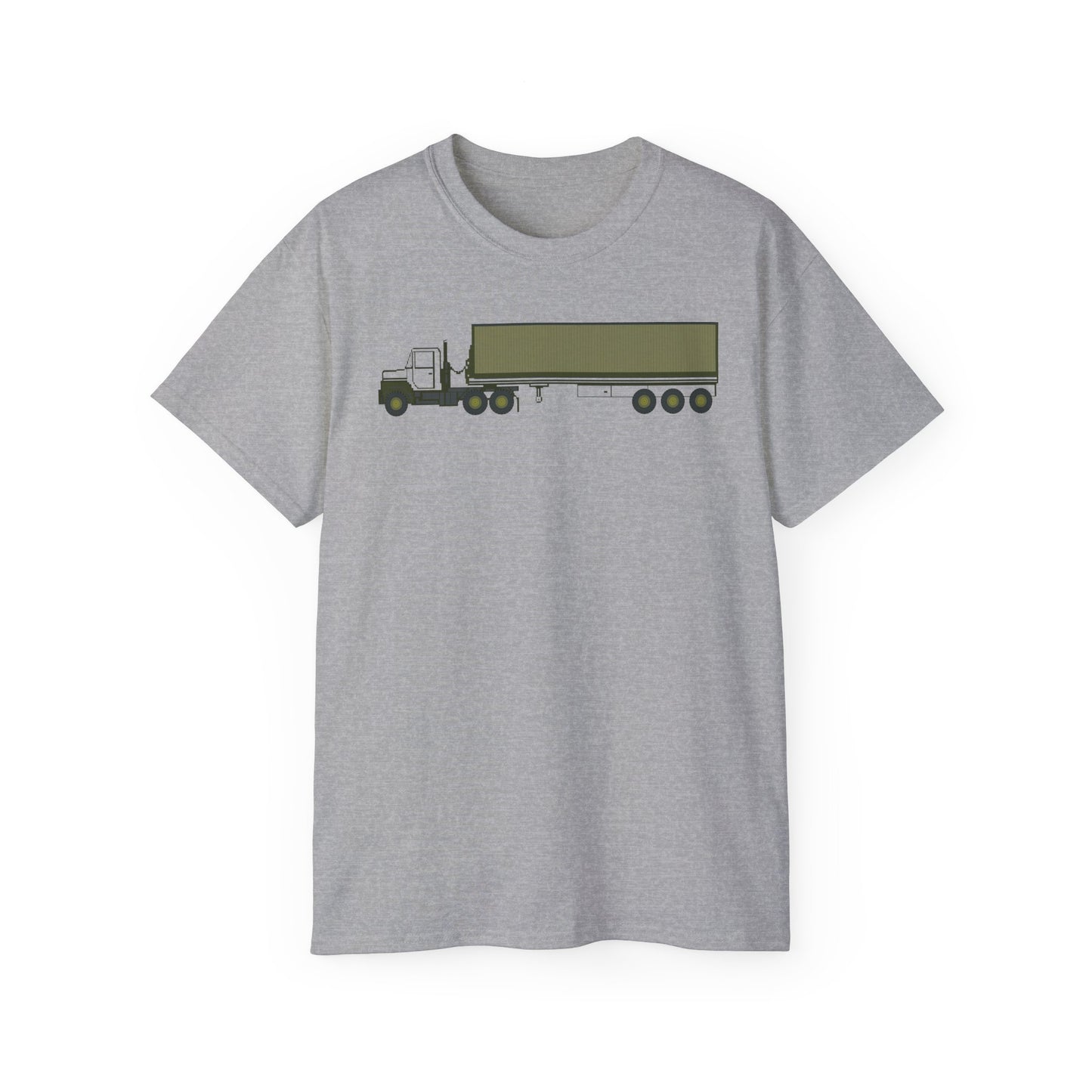 Unisex Ultra Cotton Tee - Vehicle - M915 Tractor with M872 - 40 Ft Container - Side X 300