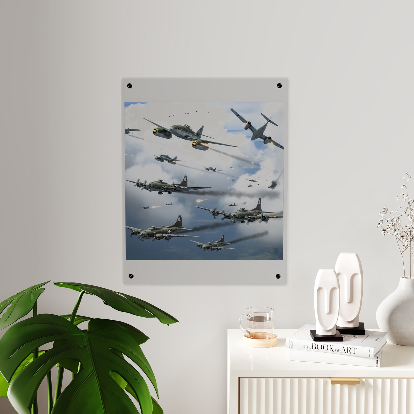 Acrylic Wall Art Panel - German jet fighters attacking US bombing formations