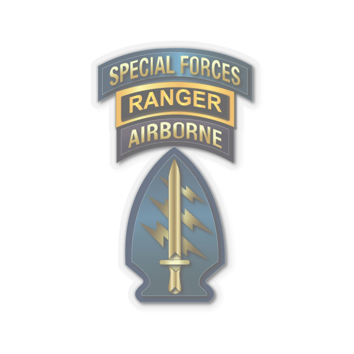Kiss-Cut Stickers - SOF - Special Forces - Ranger -SSI V1