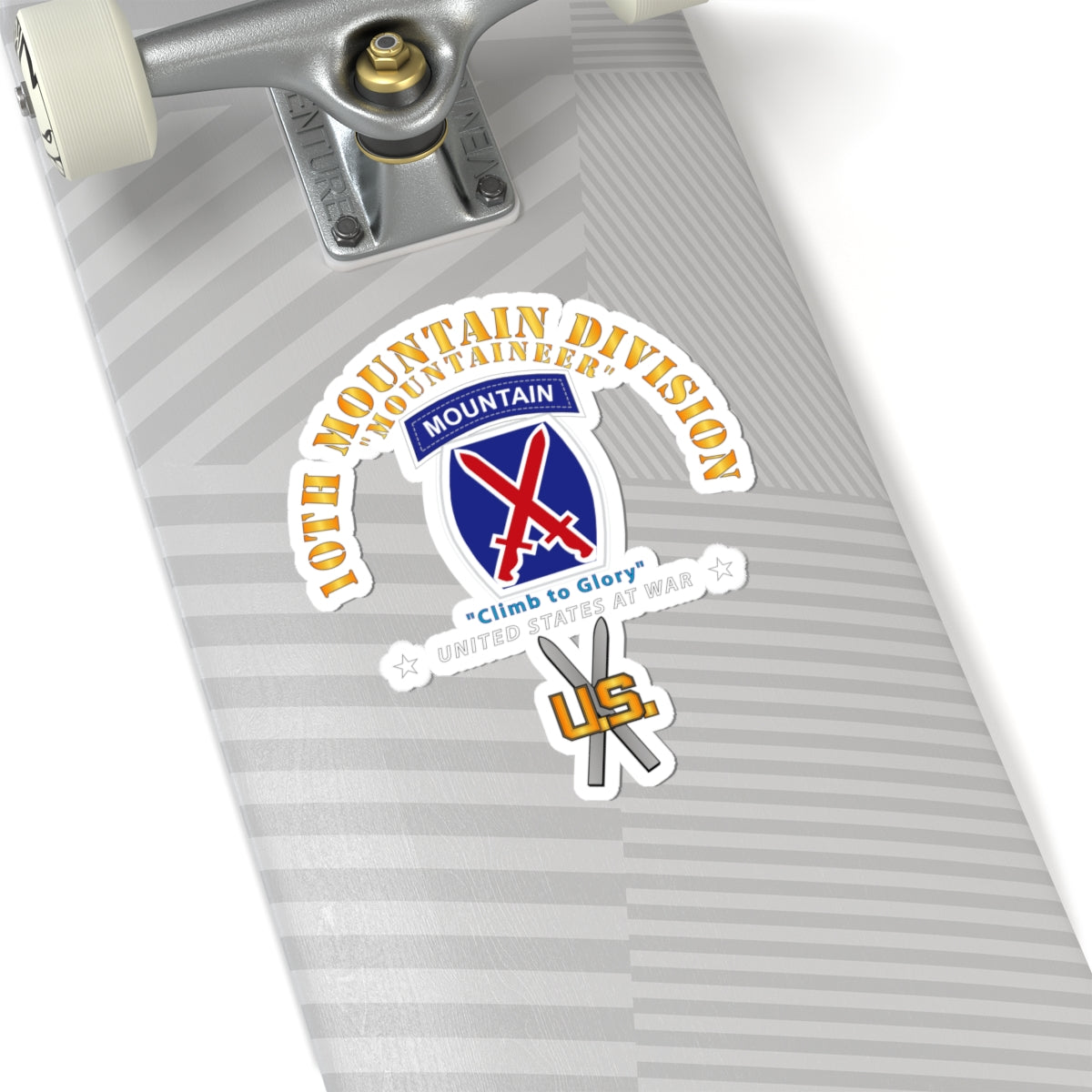 Kiss-Cut Stickers - 10th Mountain Division w SKI Branch