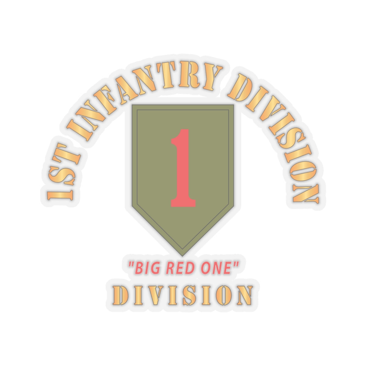 Kiss-Cut Stickers - SSI - 1st Infantry Division - Big Red One X 300