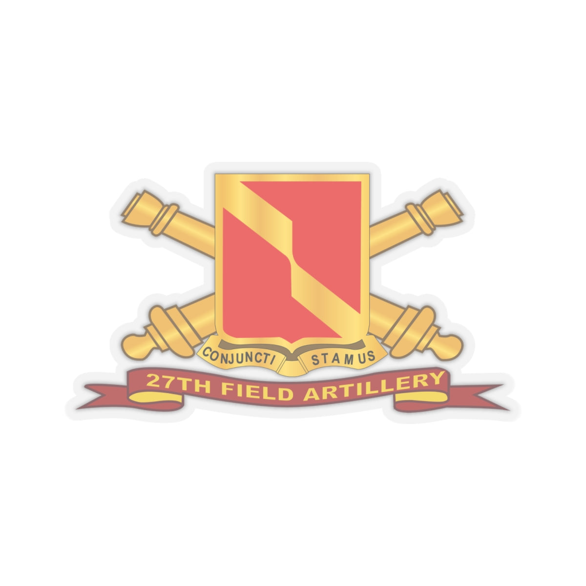 Kiss-Cut Stickers - 27th Field Artillery w Br - Ribbon