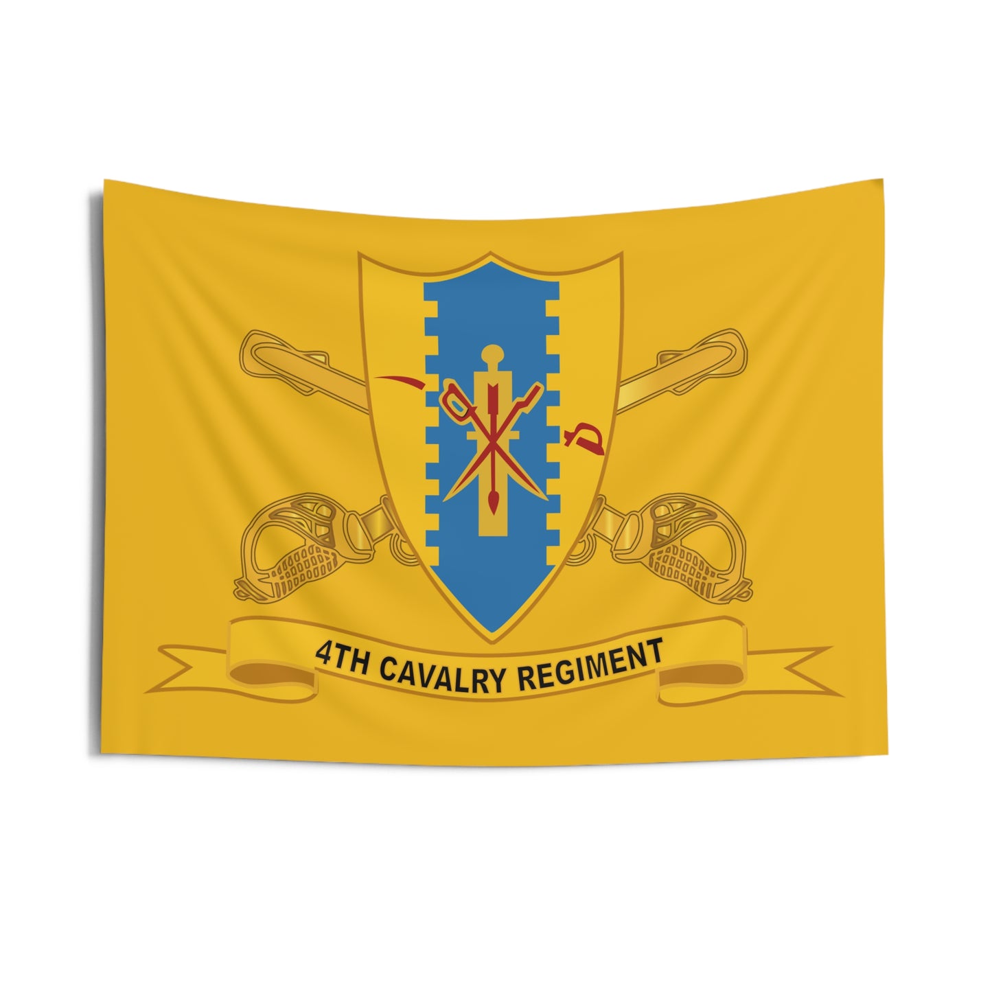 Indoor Wall Tapestry - Army - 4th Cavalry Regiment w Br - Ribbon