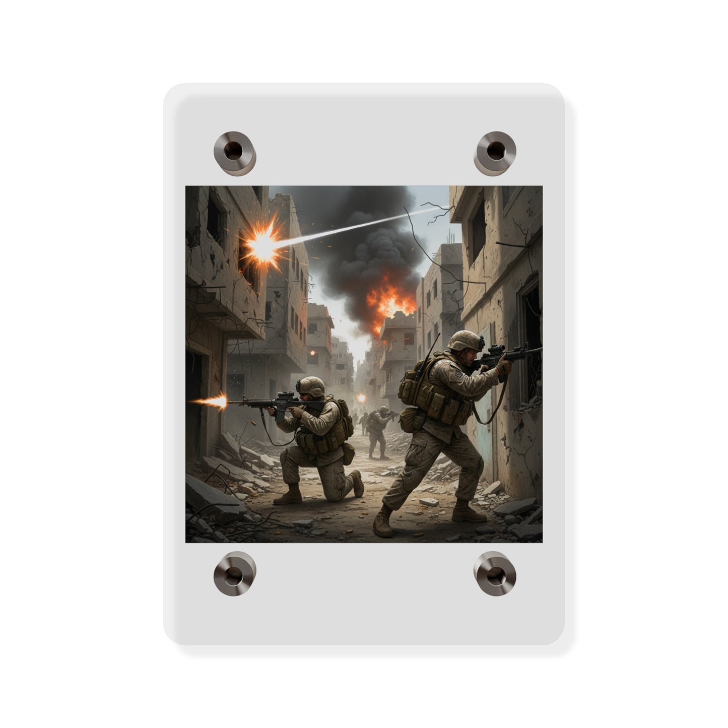 Acrylic Wall Art Panel - Marines in  the 2nd Battle of Fallujah