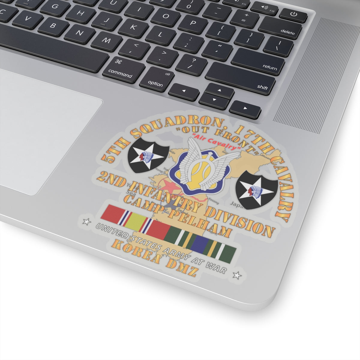 Kiss-Cut Stickers - 5th Squadron, 17th Cavalry - Camp Pelham - 2nd ID w Map w KOREA SVC
