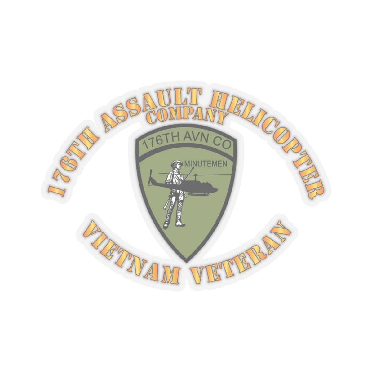 Kiss-Cut Stickers - 176th Assault Helicopter Co - Vietnam Ve