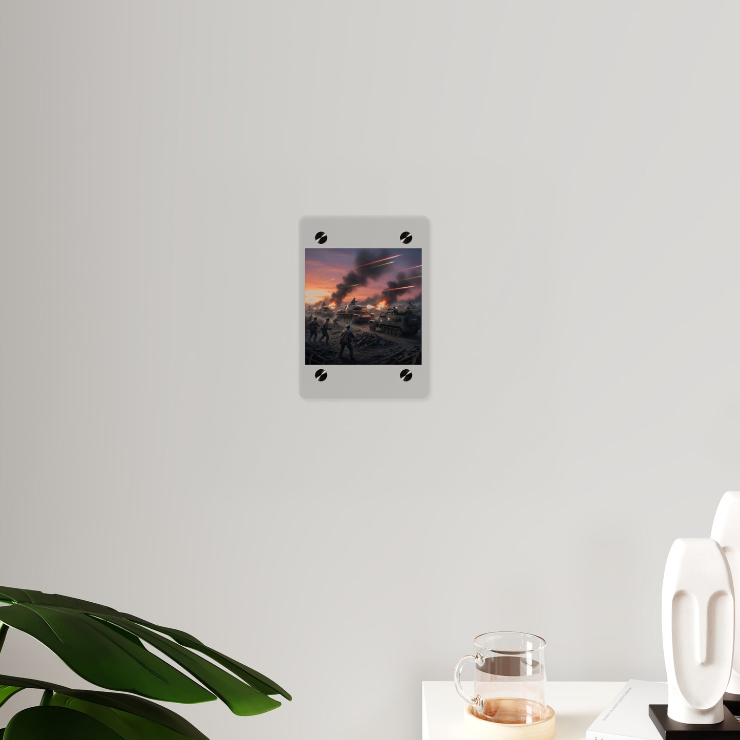 Acrylic Wall Art Panel - M3A1 Half-track 9th Armor Division vs German Armor