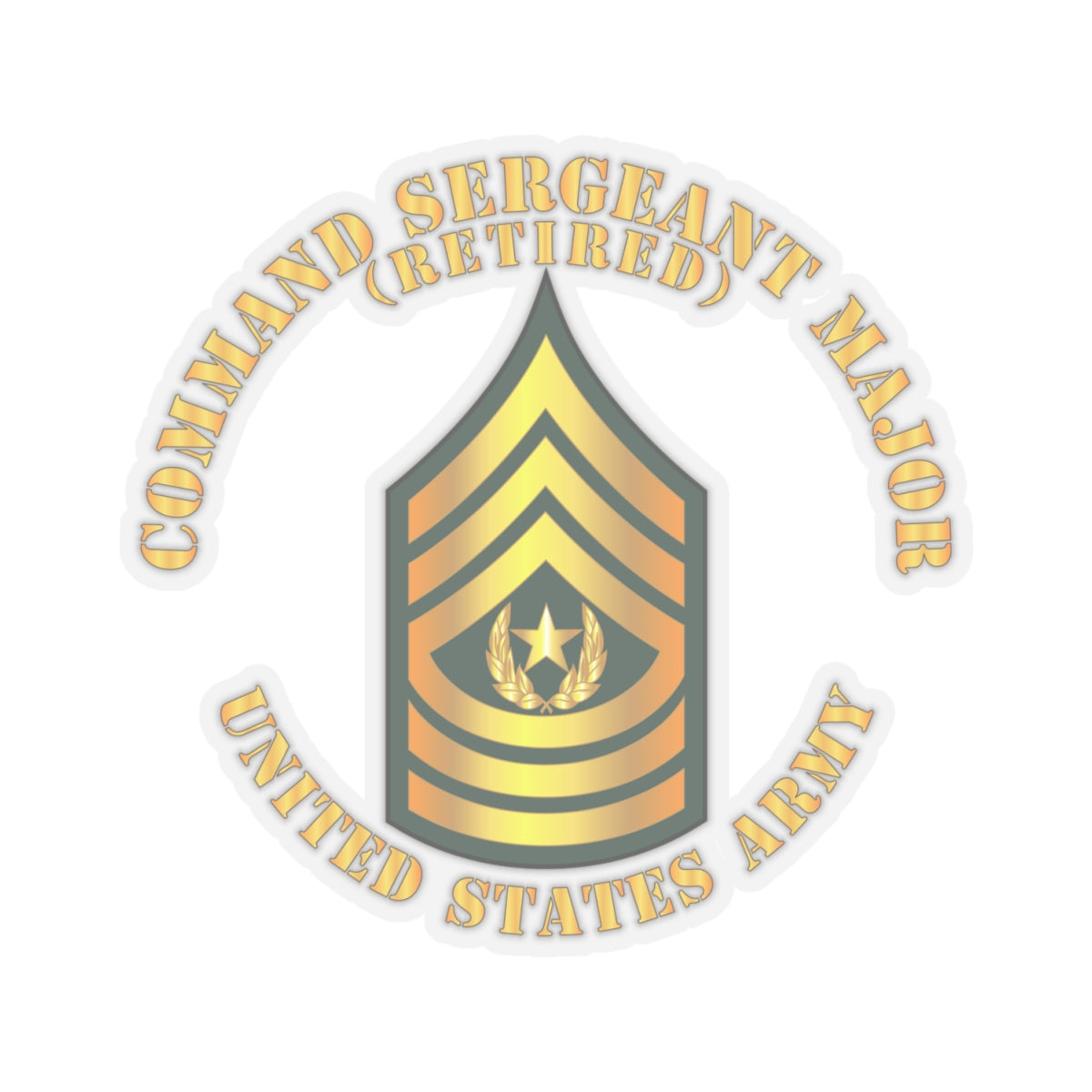 Kiss-Cut Stickers - Command Sergeant Major - CSM - Retired