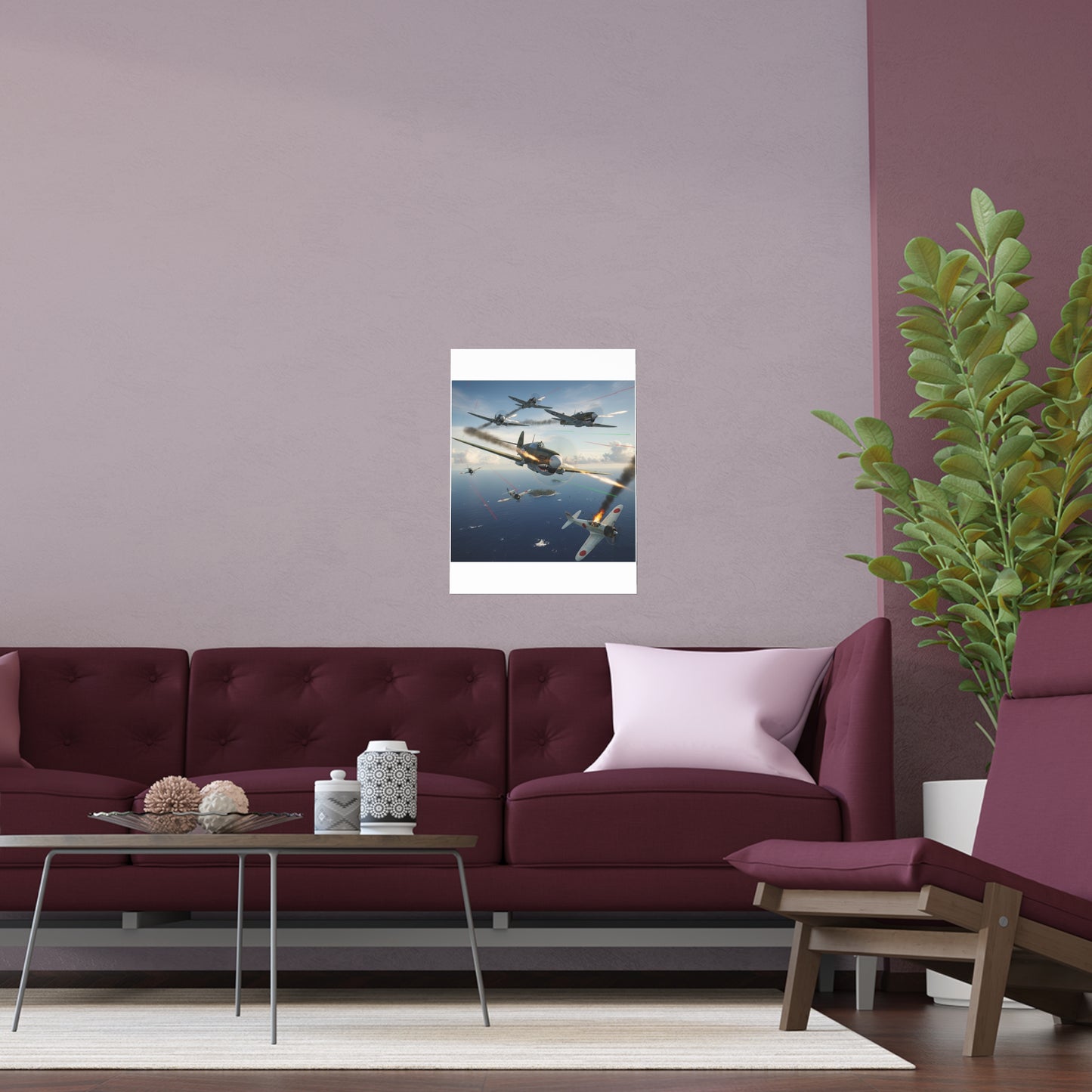 Indoor and Outdoor Silk Posters - Curtis P-40 Kittyhawk w Machine Guns Blazing