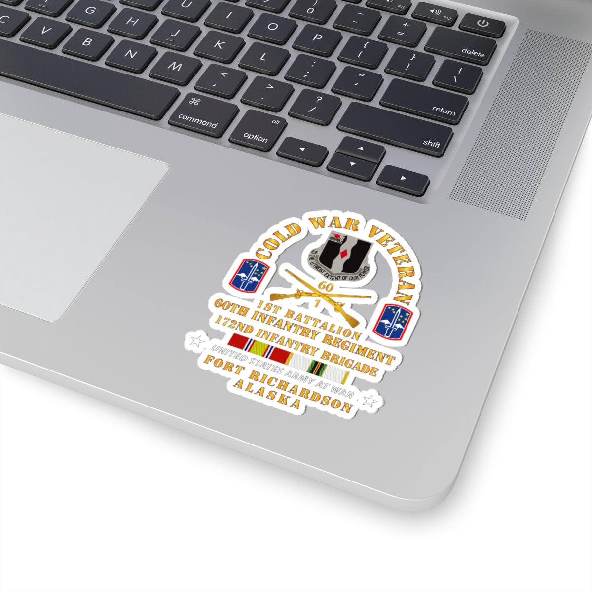 Kiss-Cut Stickers - Cold War Vet - 1st Bn, 60th Inf - 172nd In Bde - Ft Richardson AK w COLD SVC X 300
