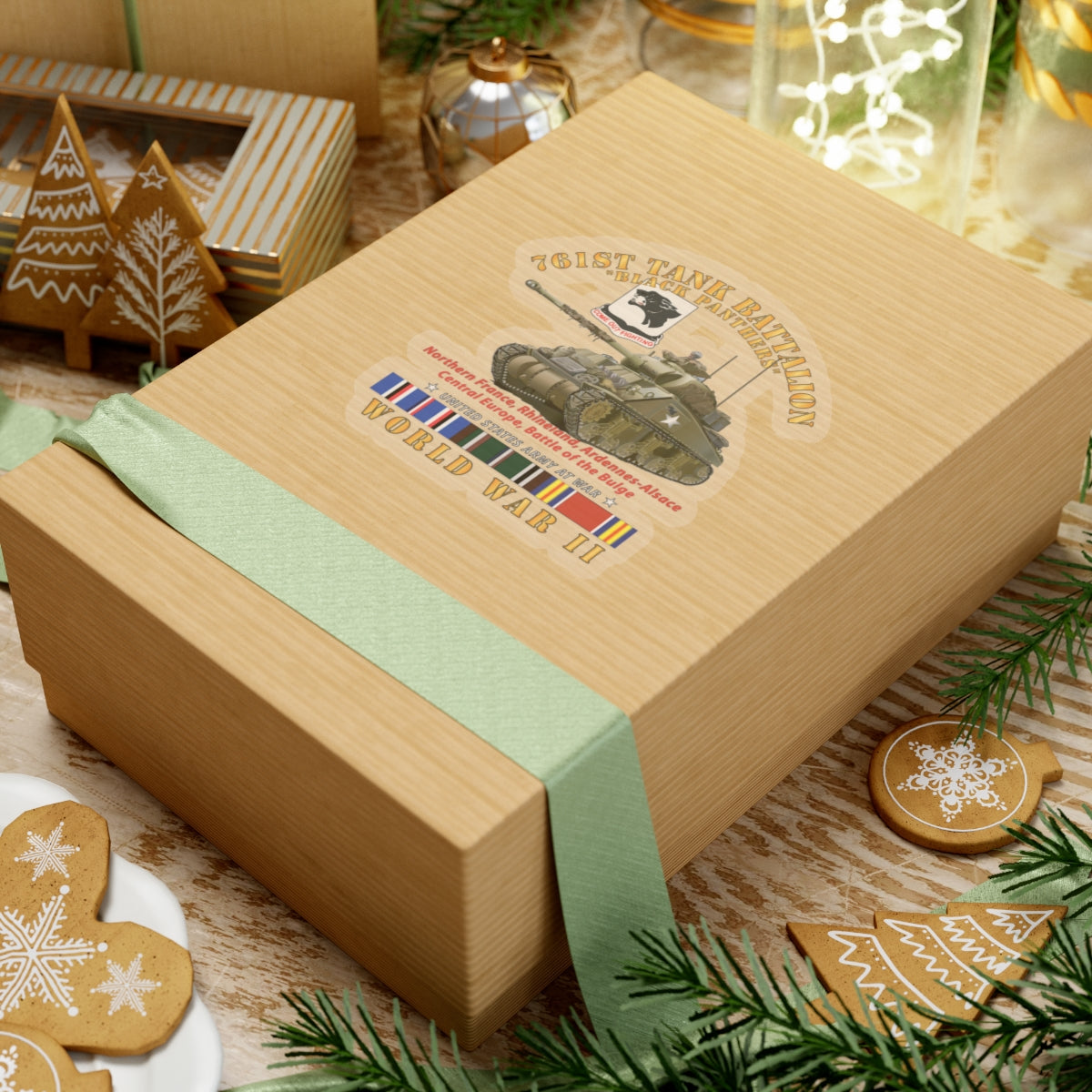 Kiss-Cut Stickers - 761st Tank Battalion - Black Panthers - w Tank WWII EU SVC