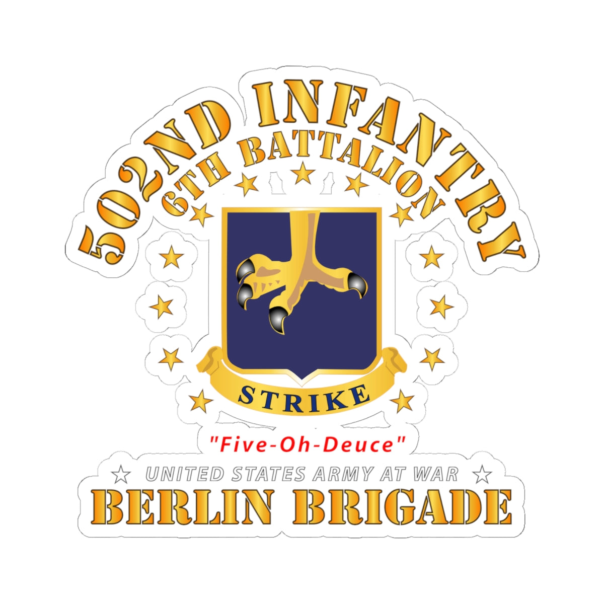 Kiss-Cut Stickers - 6th Battalion 502nd Infantry - Berlin Brigade X 300