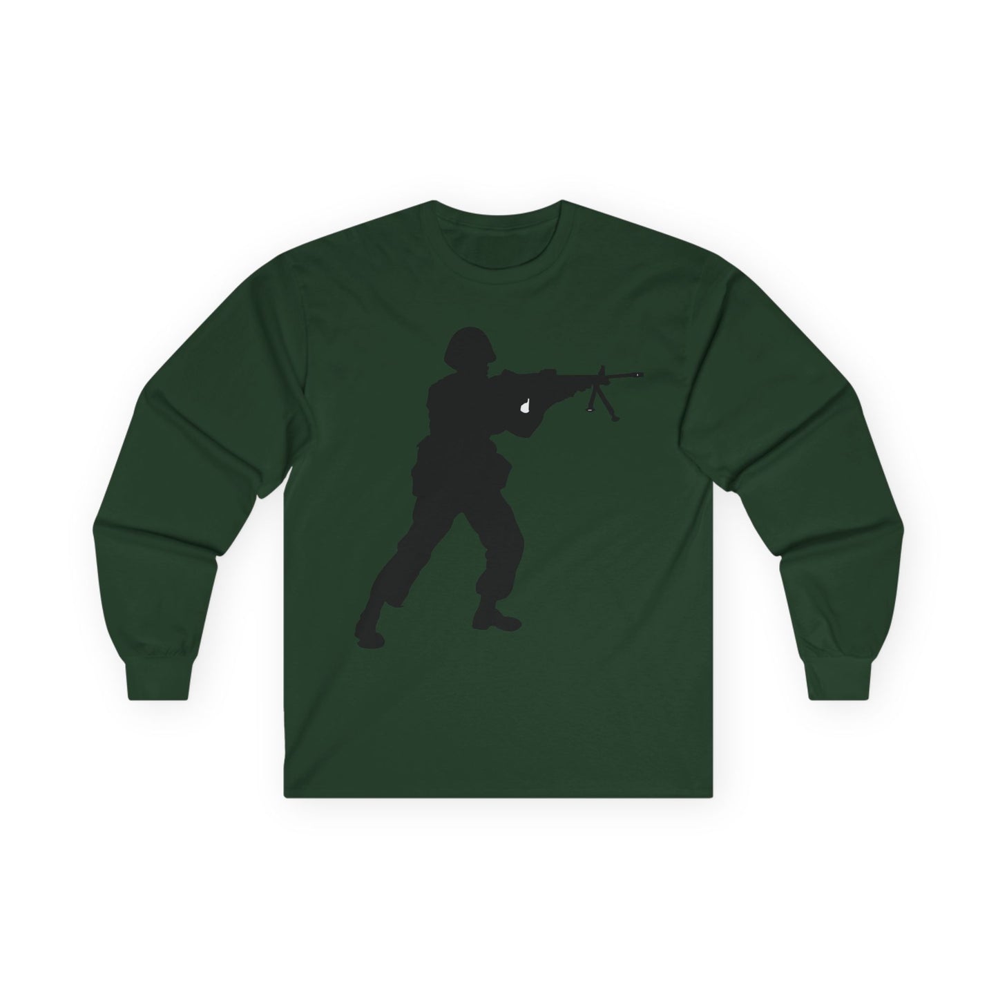 Unisex Ultra Cotton Long Sleeve Tee -Army - Soldier - MG Assault - Silhouette X 300