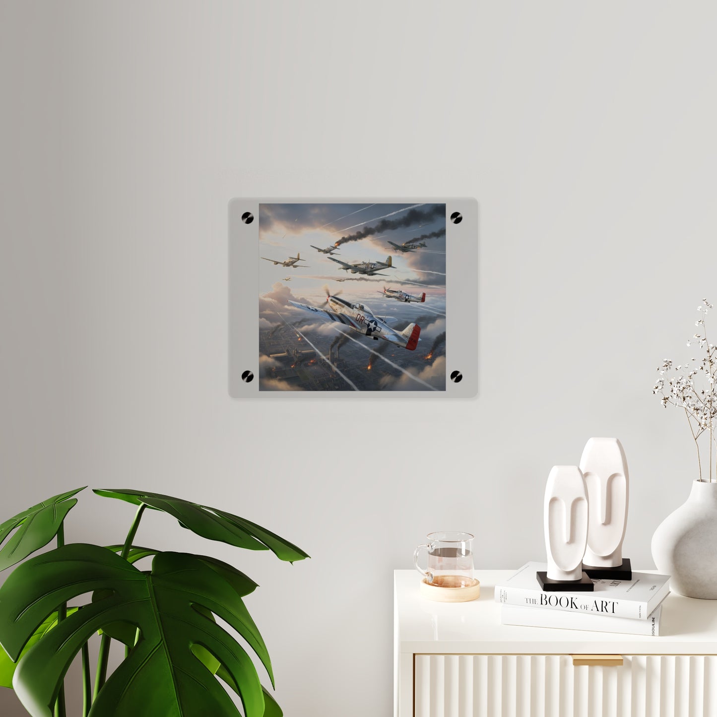 Acrylic Wall Art Panel - Red Tails in Action