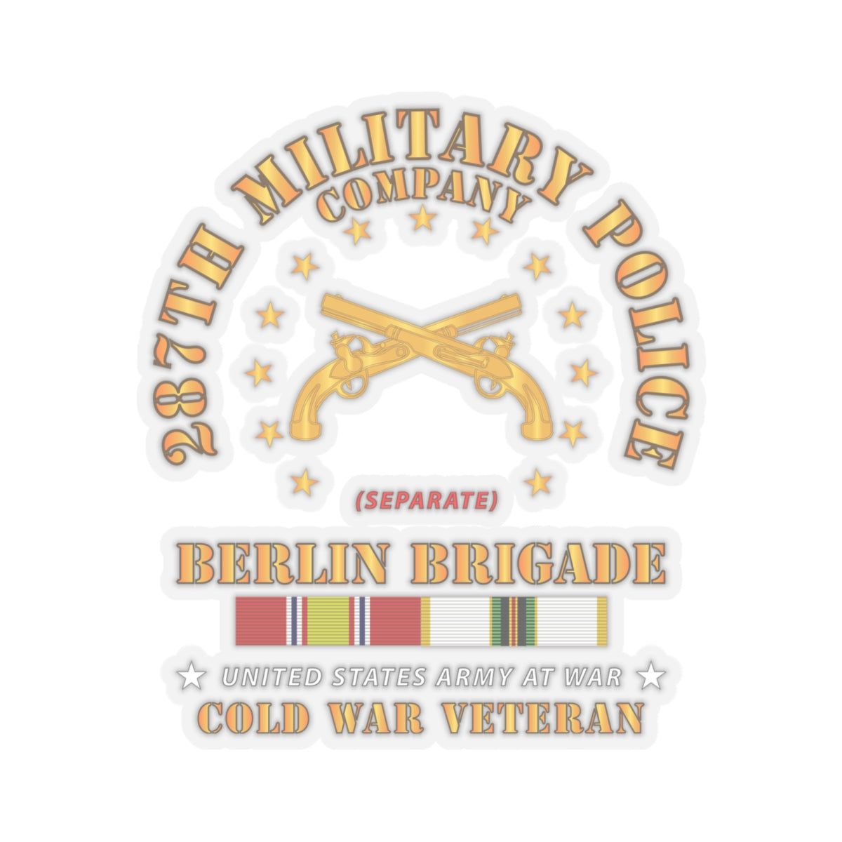 Kiss-Cut Stickers - 287th Military Police Company - Berlin Bde w COLD SVC