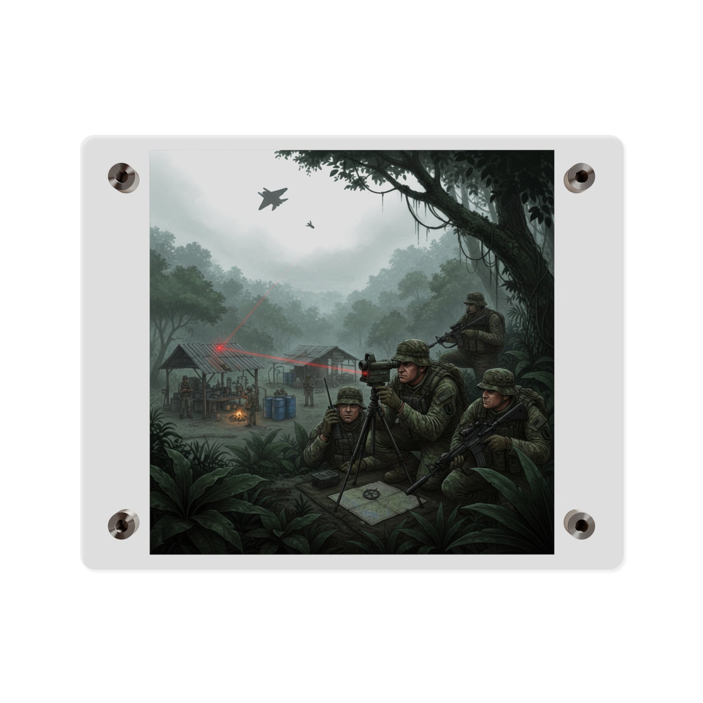 Acrylic Wall Art Panel - SOF Team Hitting a Jungle Drug Lab